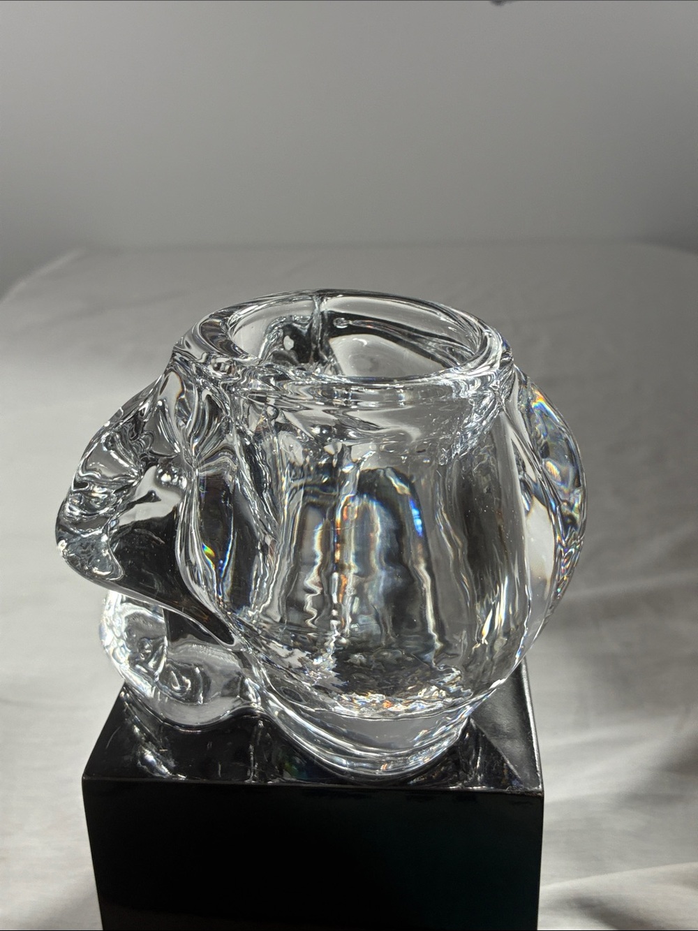 Clear Glass Skull Decorative Vase - Transparent Home Art - Picture 2 of 5